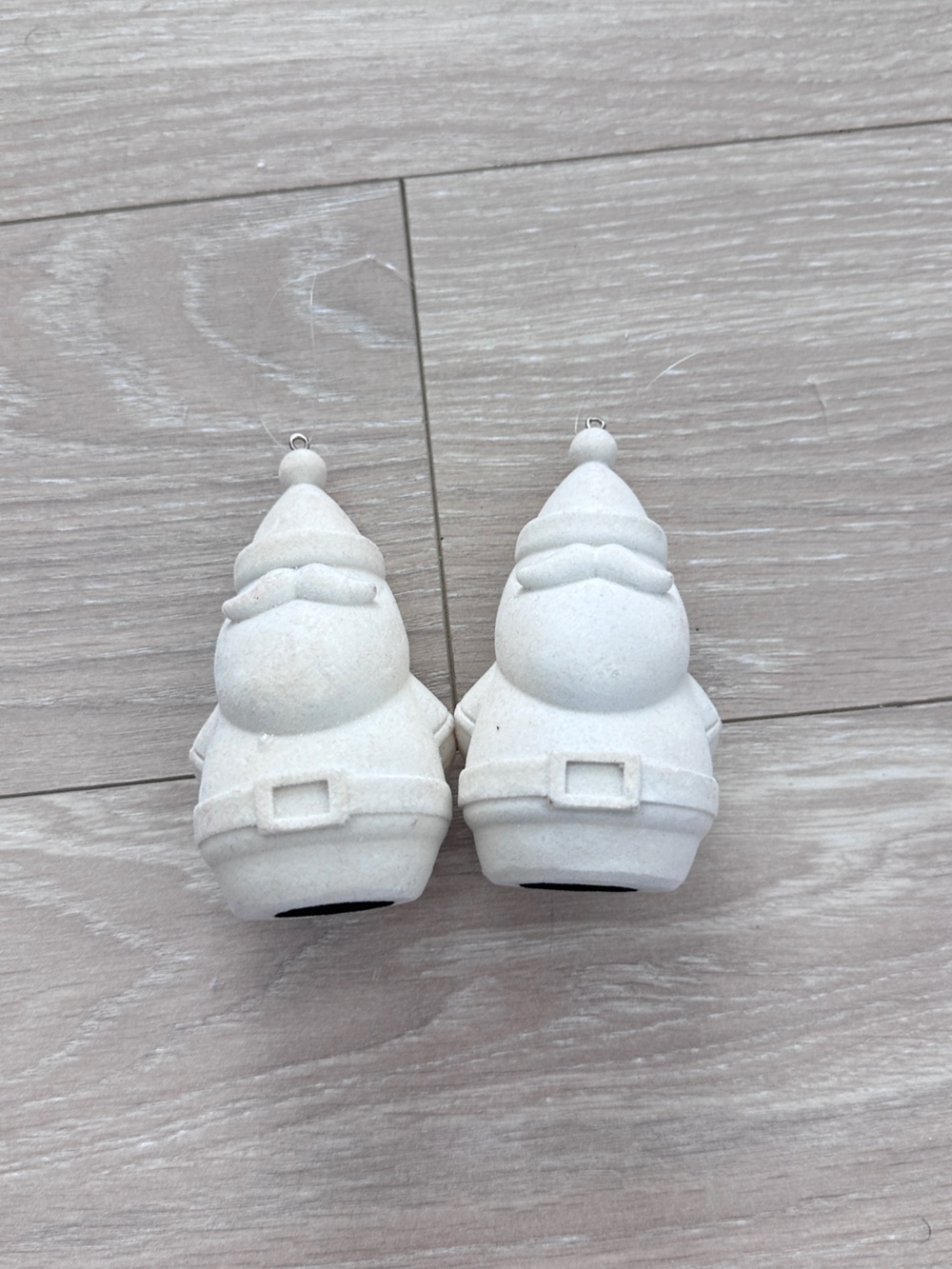 White FLOCKED SANTA CHRISTMAS TREE ORNAMENT Target WONDERSHOP Holiday Decor